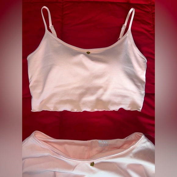 PacSun Light Pink Top with Gold Heart Charm set crop top and matching skirt - Picture 15 of 15
